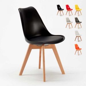 Chaise de salon et bar design scandinave avec coussin nordica Goblet - Noir
