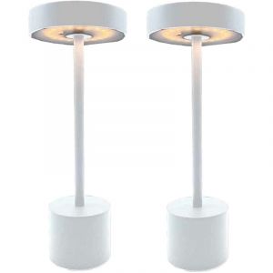 2 Lampe de table sans fil ROBY Blanc H30cm