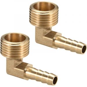 Raccord adaptateur pour tuyau cannel&eacute; en laiton coud&eacute; &agrave; 90&deg; vers raccord m&acirc;le G