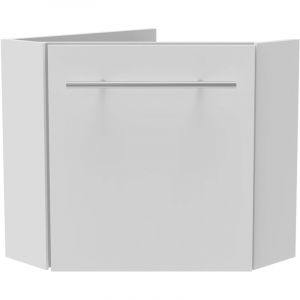 Aica Ensemble de meuble Salle de Bain de Rangement Blanc，Meuble de coin en pentagone + Tiroir, 39.5 x 39.5 x 42cm，sans vasque