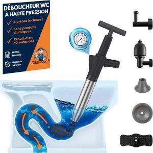 Déboucheur Canalisation à Air Comprimé, Ventouse Déboucheur WC, Évier et Douche pompe professionnel pour Déboucher Canalisation, Siphon et Tuyaux +