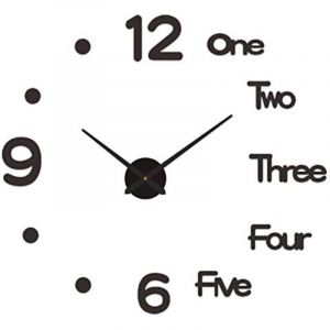 Diy Pendule Murales,Taille:30cm,Pendule Murale de Mode Moderne Horloge Murale sans Cadre 3D Miroir Autocollant D&eacute;coration de La Maison Horloge Murale