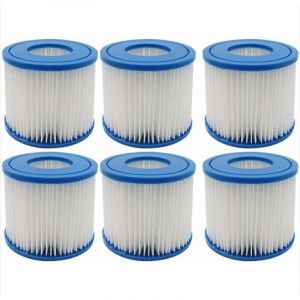 Lot de 6 filtres pour spa de piscine - Accessoires de piscine - Papier filtre Intex de type H