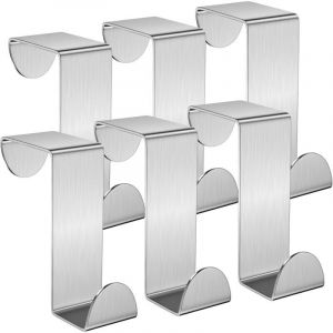 ZVD-Crochet Porte, Lot de 6 Porte Manteau pour Porte Acier Inox Patere Porte pour Porte Standart, Tiroir, Placard Armoire, pour Cuisine Salle de