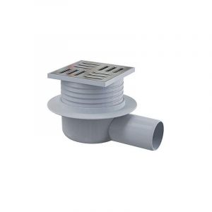 No Brand - siphon de sol avec grille inox 105 x 105 mm - sortie horizontale alcaplast