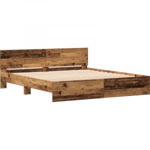 Cadre de lit avec tête de lit - Bois ancien - 180 x 200 cm Vidaxl