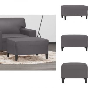 Repose-pied Gris 70x55x41 cm Similicuir - Tabouret - Repose-pied - Pouf - Simili Cuir - Meuble Salon