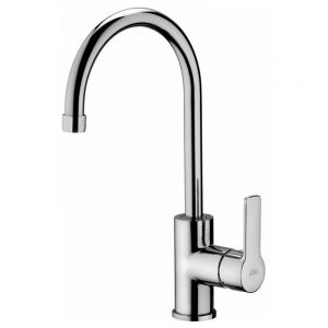 Paffoni Mitigeur d'&eacute;vier avec bec haut Rouge s&eacute;rie RED181CR Chrom&eacute; - Laiton