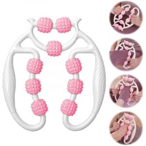 Rouleau Musculaire pour Jambes, Rouleau de Massage Anti-Cellulite 360 掳, pour Les Muscles Manuel 9 Roues Rouleau Cellulite pour Les Cuisses Rouleau