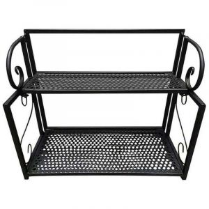 &Eacute;tag&egrave;re de Douche &agrave; Deux Niveaux en M&eacute;tal Panier de Rangement pour Placard Cuisine Armoire Meuble Bas