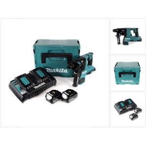 Makita DHR 280 PTJ 2 x 18 V 36 V Li-Ion Marteau perforateur sans fil 28 mm pour SDS-PLUS dans Makpac + 2 x 5,0 Ah batterie + double chargeur