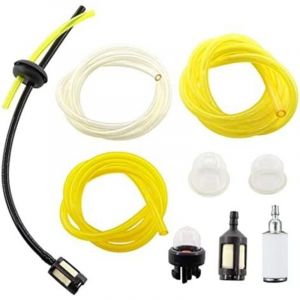 Lot de 3 tuyaux de carburant avec filtre &agrave; essence - Pompe &agrave; essence - Pour tron&ccedil;onneuse - D&eacute;broussailleuse - Stihl Husqvarna Partner McCulloch Echo