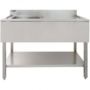Monster Shop - Evier Commercial en Inox à 1 Cuve Avec Egouttoir à Droite - 120 x 60 x 105 cm - Parfait pour Restaurant, Cantine, Plonge, Bar, Café,