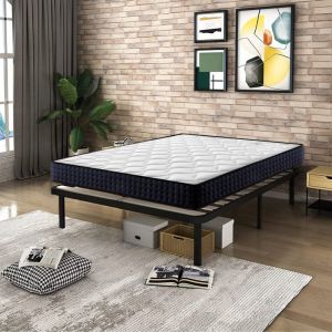 Bolli - Lit 160x200 - Ensemble sommier et matelas 160x200 - Matelas 160x200x20 Mémoire de Forme - Sommier 160x200 avec Pieds (Deux colis)