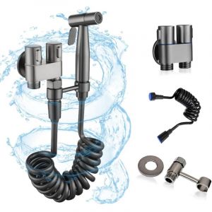 Ensoleille - Vannes de commande double sortie 1 en 2, mitigeur de salle de bain à double commande à 2 poignées, vannes de commande double pour bidet