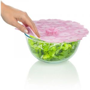 Couvercles de silicone - Couvercles de en silicone de g&eacute;ranium/couvercles de casseroles &eacute;tanches (9 pouces, rose clair) - Charles Viancin
