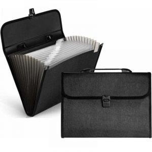 (2PCS)Trieur Document 12 Compartiments en Format A4,Accord&eacute;on Classeur avec Couvercle, Extensible Rangement Papier Administratif Trieur Pochette &agrave;