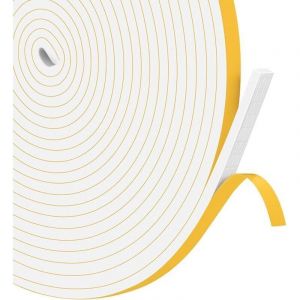 Adhesive Foam Window Seal - Antioxidant Rubber Door Entry Seal - Multipurpose Wind Cut Sound Seal - 6mm (W) x 3mm (H) Each 5m - 3 Rolls Total 15m (L)