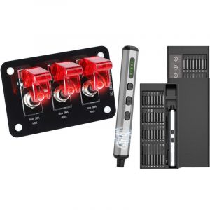 Auto Van 20A interrupteur de commande unique avec tournevis, Kit de Conversion de panneau combiné à couvercle rouge 12V brouette RV avec outils