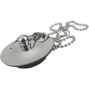 Ersandy - Bouchon d'&Eacute;vier avec Cha&icirc;ne Bouchon Antirouille pour Baignoire Bouchon de Vidange avec Anneau en Caoutchouc Bouchon de Couvercle de Vidange