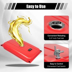 R&eacute;servoir Essence 15l Pour G&eacute;n&eacute;rateur Bidon Essence Tronconneuse Avec Robinet Essence Et Filtre Dimensions 54,8x36x10cm Adapt&eacute; Aux Chantiers Maisons