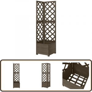 Vidaxl - Jardinière d'angle en treillis Gris 40x40x150 cm Bois de sapin - Jardiniered'angle - Jardinière En Bois - Pot De Fleurs Exterieur - Plante
