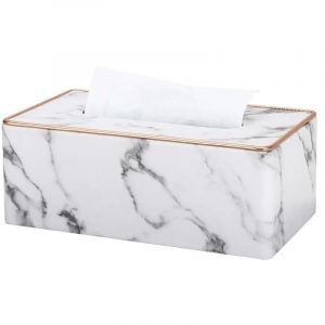 Marbre Golden Rim Boîte à mouchoirs Porte-serviettes de bureau Toilettes Porte-serviettes de bureau Étui protégé en métal Couleur Bord Boîte à