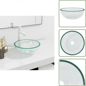 Lavabo Verre tremp&eacute; 30x12 cm Transparent - Lave-mains En Verre Tremp&eacute; - Lavabo Design - Lavabo Contemporain - Lavabo Salle De Bain - Lavabo Compact