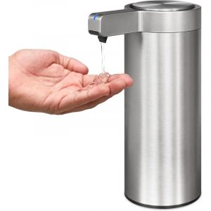 Distributeur automatique de savon en acier inoxydable 270ML avec capteur, distributeur de savon infrarouge IPX5 recharge USB-C imperm&eacute;able, adapt&eacute; &agrave;