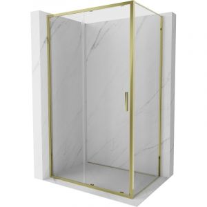 Mexen - Exo cabine de douche coulissante 140 x 70 cm, transparent, or - 8151-140-070-50-00