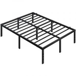 Yaheetech - Lit 160x200 cm avec Sommier Cadre de Lits en M&eacute;tal avec Espaces Rangement sous Le Lit Hauteur 36cm Lits Double Assemblage Simple pour