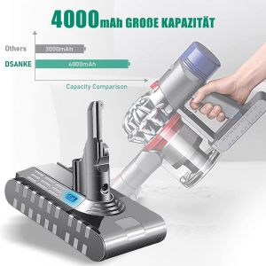 V8 Batterie pour Dyson Batterie Dyson 21,6V 4000mAh Dyson V8 Vacuum Cleaner 21.6 V V8 Replacement Battery for Dyson V8 Absolute / V8 AnimalV8 Fluffy