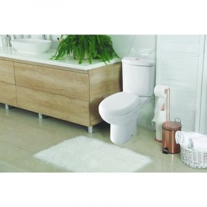 Ondee &ndash; WC &agrave; poser Melville &ndash; Cuvette &agrave; alimentation verticale &ndash; Sortie horizontale &ndash; Abattant thermodur avec frein de chute &ndash; H78 x L37,5 x P63,5 cm