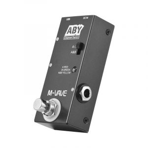 M-VAVE ABY Sélecteur de ligne AB Switch Mini, Pédale d'effet guitare True Bypass, Compatible avec guitare et basse, ABY Channel Switch