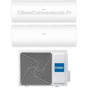 Climatiseur r&eacute;versible Dual-split HAIER Pearl 12000+12000BTU 3.5kW+3.5kW A++