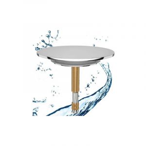 Yzmrbdqc - Bouchon de Baignoire, ø 72 mm, avec Double Joint, Réglable en Hauteur, Bouchon de Baignoire Universel, Clapet de Lavabo, en Laiton Trempé
