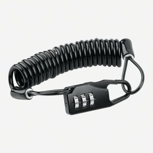 Antivol pour casque de moto, mini-antivol portable &agrave; combinaison &agrave; 3 chiffres, c&acirc;ble antivol en acier tremp&eacute; pour casques, v&eacute;los, bagages, sacs &agrave; dos