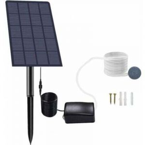 Pompe &agrave; oxyg&egrave;ne solaire enfichable 2.5W, pompe solaire pour &eacute;tang, a&eacute;rateur d'aquarium, pompe &agrave; air, a&eacute;rateur de p&ecirc;che avec tuyau et pierre &agrave; air