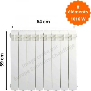 Global Radiatori - Radiateur aluminium horizontal H.59 x 64 cm vox 500 Deville 1016 w
