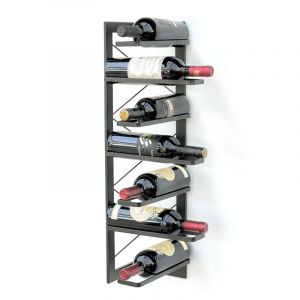 Casier &agrave; vin M&eacute;tal Noir Coin Mural 70 cm &Eacute;tag&egrave;re d'angle &Eacute;tag&egrave;re &agrave; bouteilles 96292 Porte-bouteilles Montage mural Moderne Support mural &Eacute;tag&egrave;re