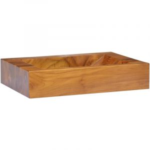 Bonnevie - Vasque à poser Lavabo à poser pour salle de bain - Bois de teck massif 50x35x10 cm BV178105