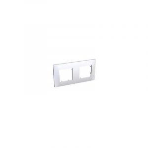 Schneider Electric - Plaque double blanche horizontale 2 postes entraxe 71mm pour appareillage mural 45mm Altira schneider ALB45652