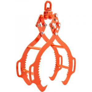 VEVOR Pince Forestiere pour Troncs 914 mm, Pince de Levage pour Bois Buches Grumes Pivotante 4 Griffes Capacite de Levage 1500 kg Pinces en Acier