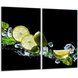 Planche à découper en verre 2x 30x52 noir