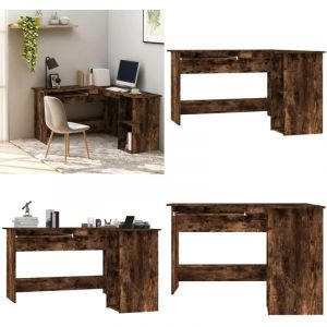Vidaxl - Bureau d'angle chêne fumé 120x140x75 cm bois d'ingénierie - Bureau D'angle - Bureau Moderne - Bureau Design - Bureau Informatique - Meuble