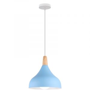 Lampe à Suspension Moderne Plafonnier D'Intérieur Lustre Minimaliste Abat-Jour En Métal, Bleu Pour Chambre à Coucher, Cuisine, Bureau, E27