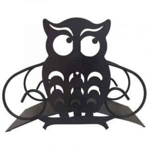 Tuserxln - Support mural pour tuyau d'arrosage - devidoir - Hibou - M&eacute;tal solide - 27x20cm - Noir