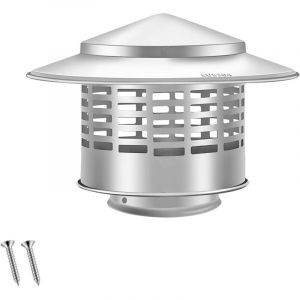 1 Pi&egrave;ces Chapeau de Chemin&eacute;e en Acier Inoxydable, Chapeau de Pluie de Toit, Hotte D'a&eacute;ration de Toit Ronde avec Vis, Pour Tuyau de Chemin&eacute;e de, 2,95