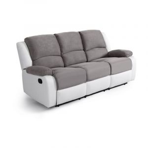 Canap&eacute; de Relaxation "Polo" 193cm Gris & Blanc
