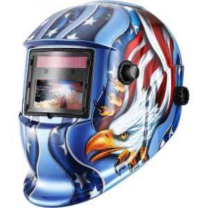 Masque de Soudage Automatique Bleu, Grand Casque de Soudage avec Filtre de Couleur V&eacute;ritable, True Color Grande Visibilit&eacute; Auto Darkening Casque de